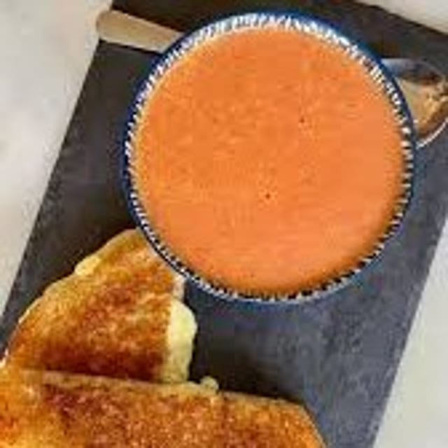 Roasted Tomato Soup w/grilled cheese sandwich.