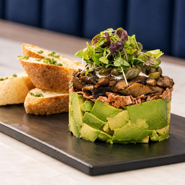 Portobello Mushroom and Avocado Tartare.